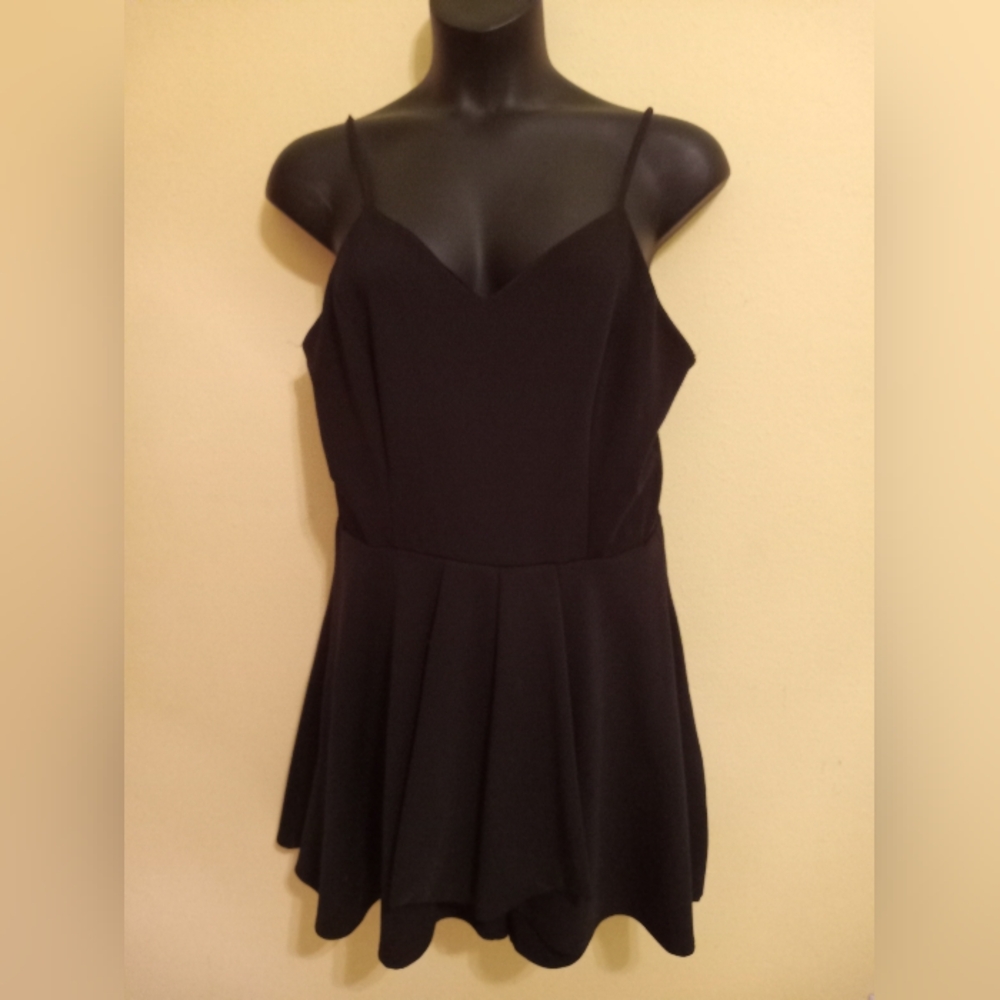 Marianne Plus Size Black Romper Dress
